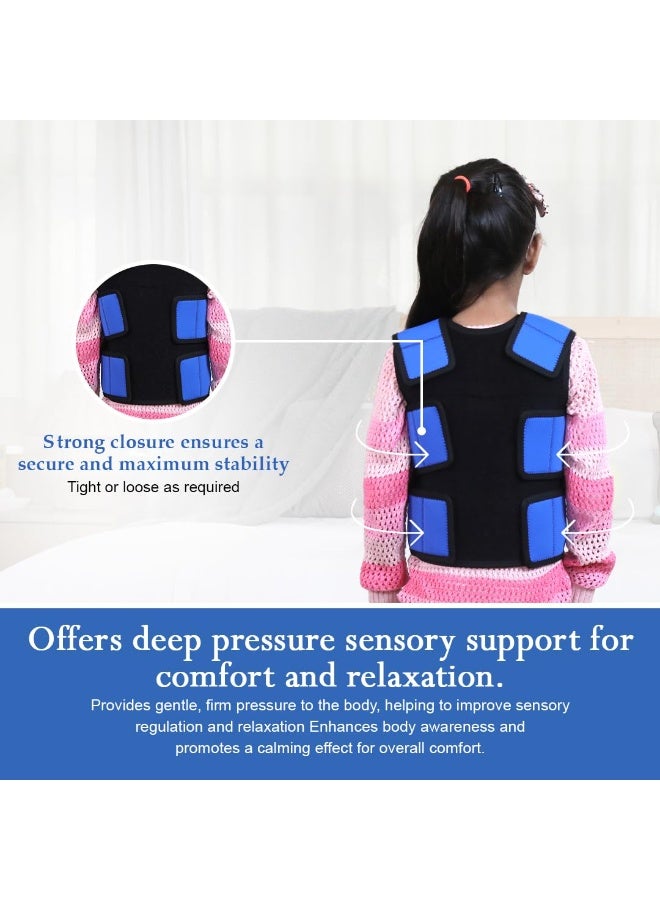 abley's Sensory Compression Vest for Kids | Adjustable Calming Support | Deep Pressure Comfort for Autism, Hyperactivity Mood Processing Issues | Breathable, Form-Fitting | Blue | Medium - Image 3